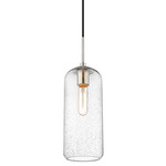 Monty Pendant - Brushed Nickel / Clear Seedy