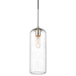 Monty Pendant - Brushed Nickel / Clear Seedy