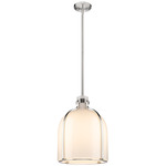 Pearson Cage Pendant - Brushed Nickel / White Opal