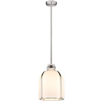 Pearson Cage Pendant - Brushed Nickel / White Opal