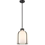 Pearson Cage Pendant - Matte Black / White Opal