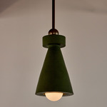 Paloma Small Pendant - Patina Brass / Ivy