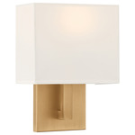 Mid Town Wall Sconce - Antique Brushed Brass / White