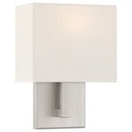 Mid Town Wall Sconce - Brushed Steel / White