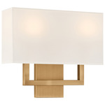 Mid Town Wall Sconce - Antique Brushed Brass / White