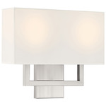 Mid Town Wall Sconce - Brushed Steel / White