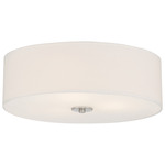 Mid Town Ceiling Light Fixture - Brushed Steel / White