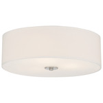 Mid Town Ceiling Light Fixture - Brushed Steel / White