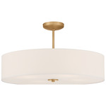Mid Town Pendant - Antique Brushed Brass / White