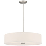 Mid Town Pendant - Brushed Steel / White