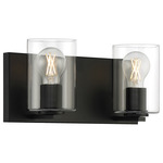 Oslo Bathroom Vanity Light - Matte Black / Clear