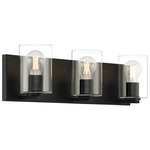 Oslo Bathroom Vanity Light - Matte Black / Clear