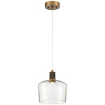 Port Nine Chardonnay Pendant - Antique Brushed Brass / Seeded Glass