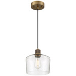 Port Nine Chardonnay Pendant  - Antique Brushed Brass / Seeded Glass