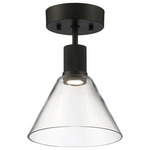 Port Nine Martini Semi Flush Ceiling Light - Matte Black / Clear