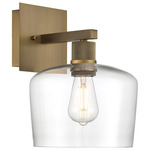 Port Nine Chardonnay Wall Sconce - Antique Brushed Brass / Clear