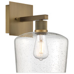 Port Nine Chardonnay Wall Sconce - Antique Brushed Brass / Seeded Glass