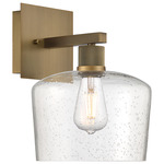 Port Nine Chardonnay Wall Sconce  - Antique Brushed Brass / Seeded Glass