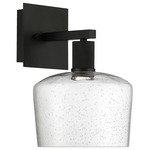 Port Nine Chardonnay Wall Sconce  - Matte Black / Seeded Glass