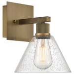 Port Nine Martini Wall Sconce - Antique Brushed Brass / Seeded Glass