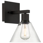 Port Nine Martini Wall Sconce  - Matte Black / Clear