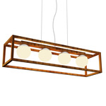 Cubic Island Light - Teak / Frosted