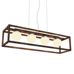 Cubic Island Light - American Walnut / Frosted