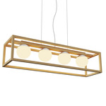 Cubic Island Light - Maple / Frosted