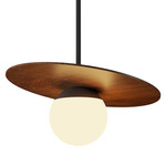 Orbit Pendant - Imbuia / Frosted