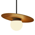 Orbit Pendant - Teak / Frosted