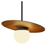 Orbit Pendant - Teak / Frosted