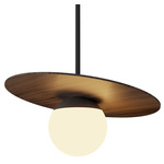 Orbit Pendant - American Walnut / Frosted