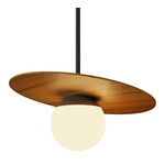 Orbit Pendant - Teak / Frosted