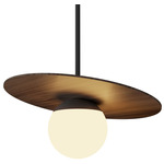 Orbit Pendant - American Walnut / Frosted