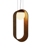 Sfera Oval Pendant - Blonde Freijo / Frosted