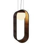 Sfera Oval Pendant - American Walnut / Frosted