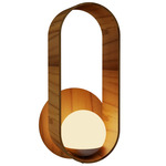 Sfera Oval Wall Sconce - Teak / Frosted