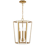 Curt Outdoor Chandelier - Matte White / Burnished Brass