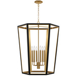 Curt Outdoor Chandelier - Midnight Black / Burnished Brass