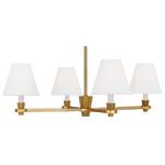 Paisley Chandelier - Burnished Brass / White Linen