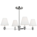 Paisley Chandelier - Polished Nickel / White Linen