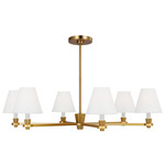 Paisley Chandelier - Burnished Brass / White Linen