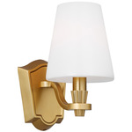 Paisley Wall Sconce - Burnished Brass / White