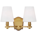 Paisley Bathroom Vanity Light - Burnished Brass / White