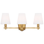 Paisley Bathroom Vanity Light - Burnished Brass / White