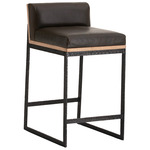 Marmont Stool - Blackened Iron / Graphite Leather