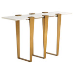 Octavia Console - Antique Brass / White