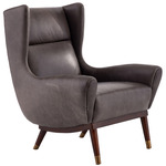 Ophelia Lounge Chair - Walnut / Graphite Leather