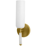 Norwalk Wall Sconce - Antique Brass / White