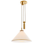 Norfolk Pendant - Antique Brass / White